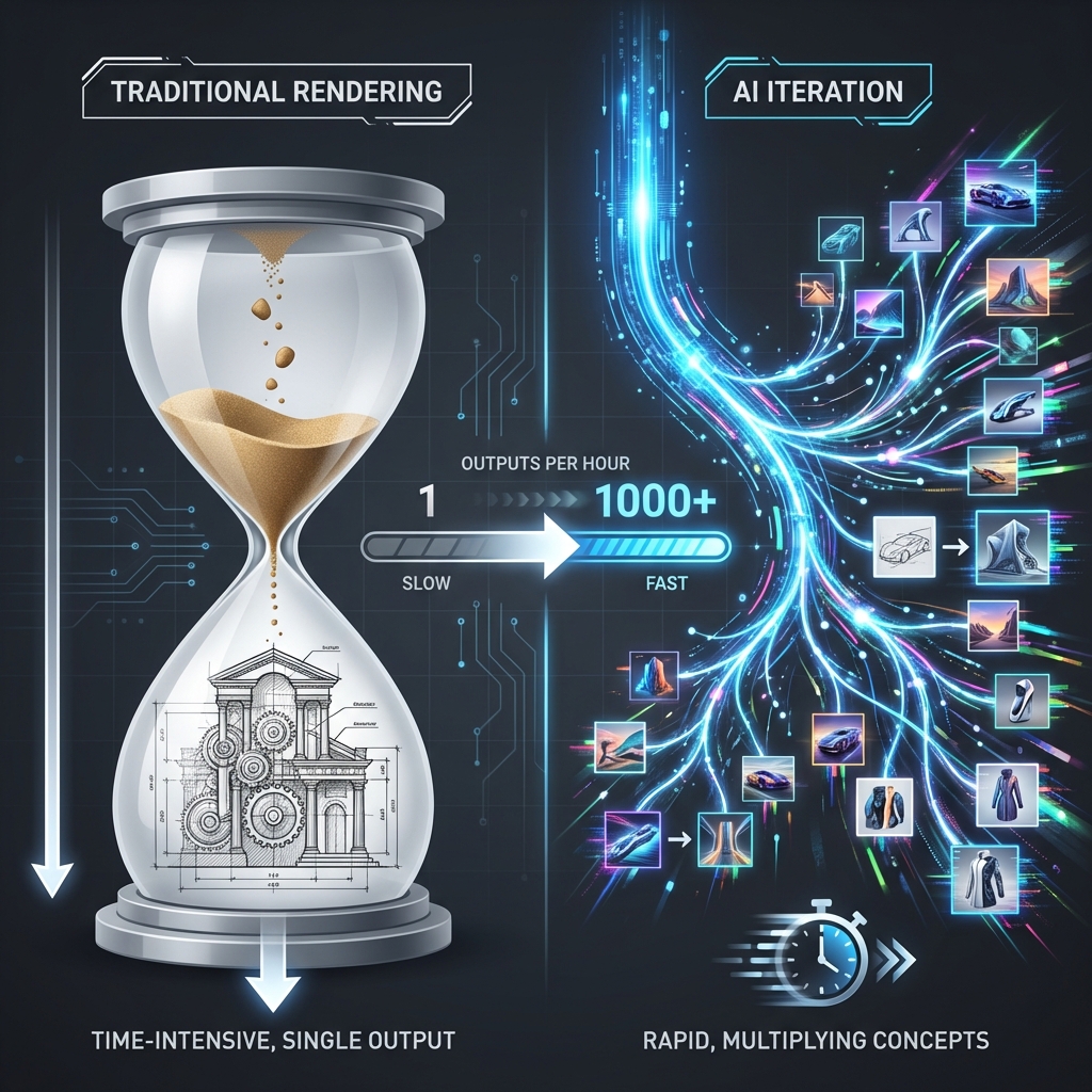 Visual comparison of workflow speeds