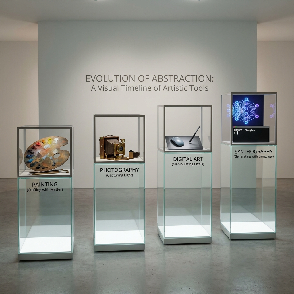 Visual timeline from palette to neural network