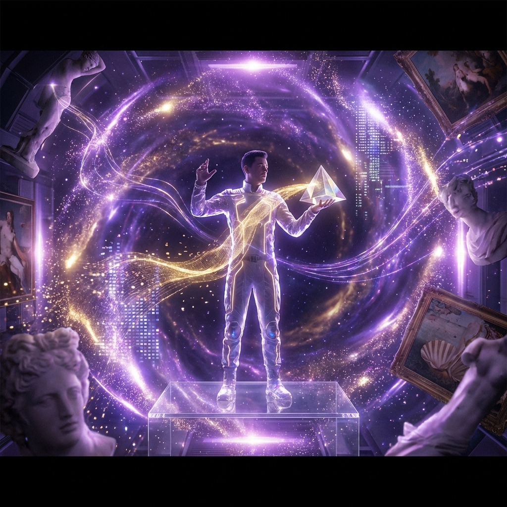 Artist interacting with latent space